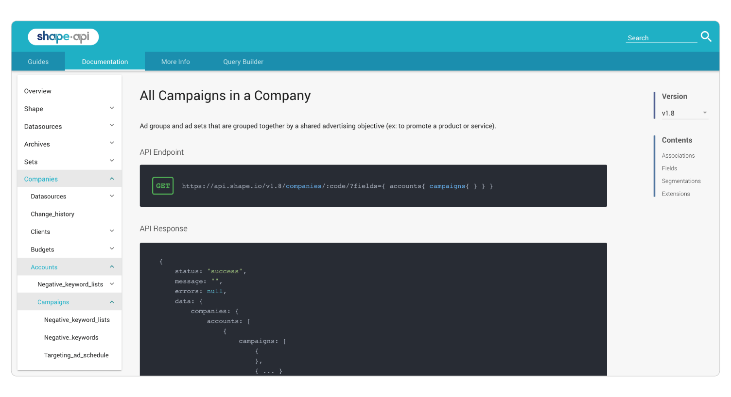 Shape API documentation