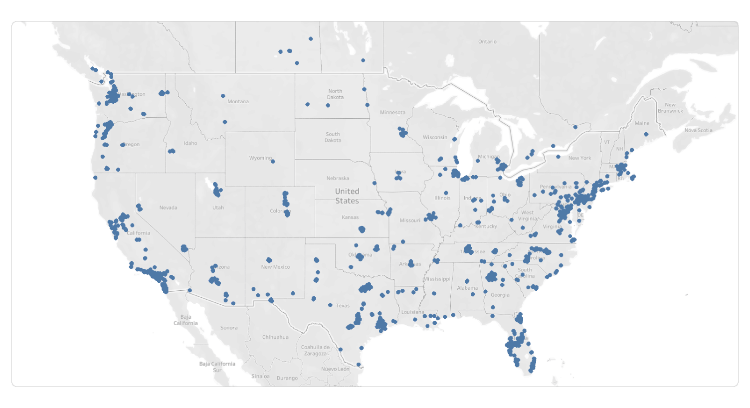 Shape Advertising Data Infrastructure PPC data plotted by geography